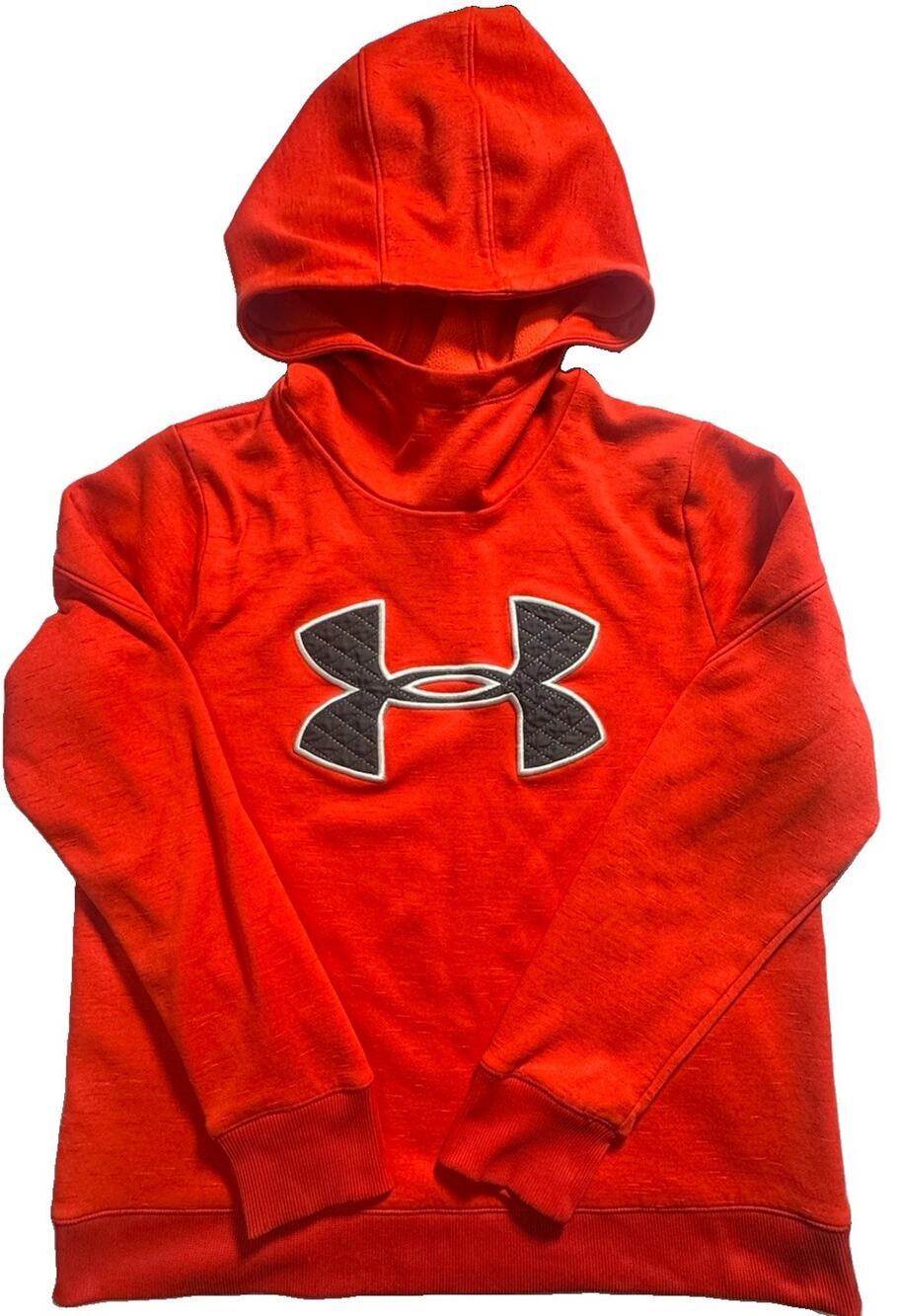Under Armour Boys Medium Hoodie ColdGear Blue Red Fleece Pullover Logo